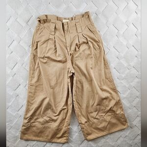 Maeve by Anthropologie High Rise Culottes Womens 12 Pleated Tan